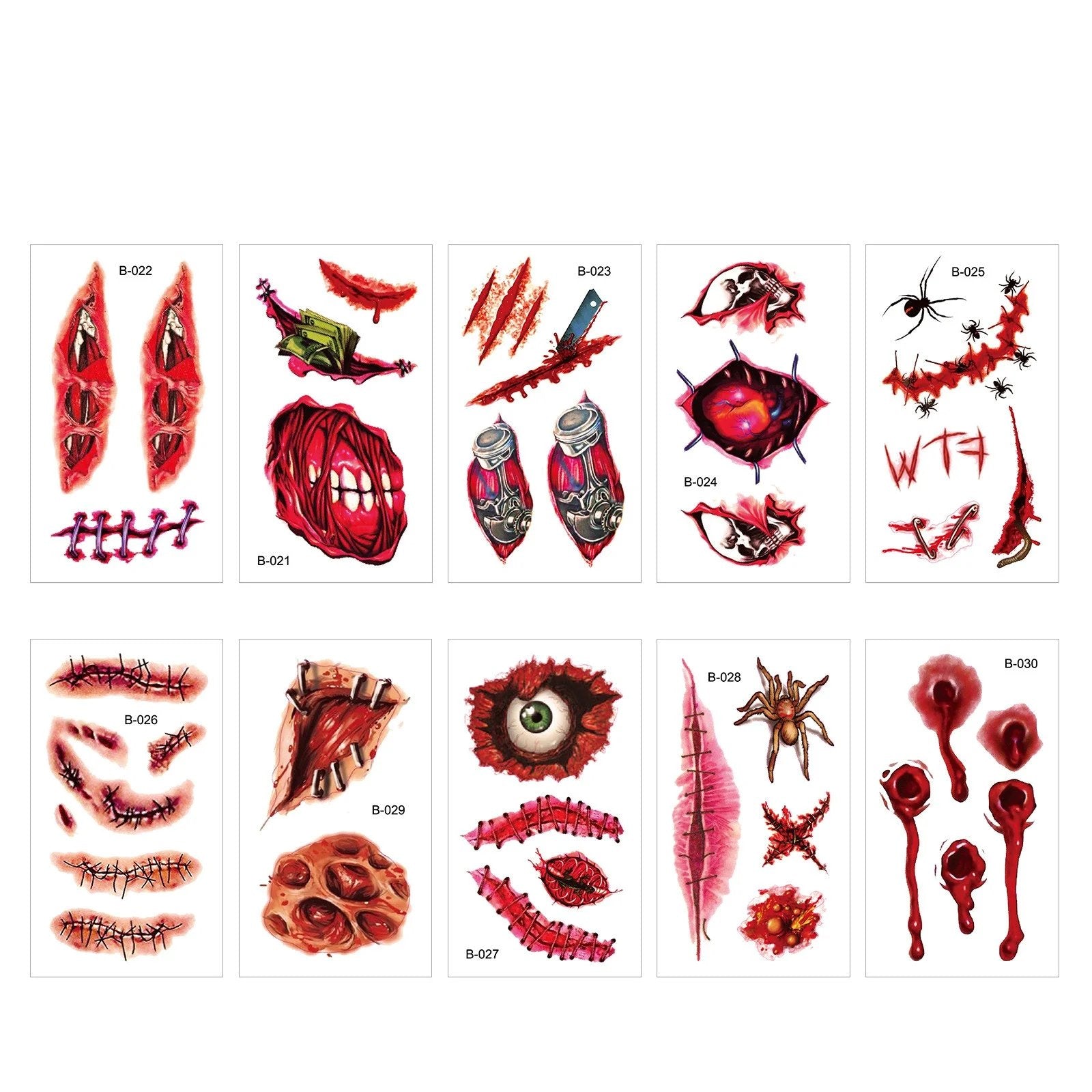 Halloween Prank Makeup Temporary Tattoo😈Realistic & Easy To Remove