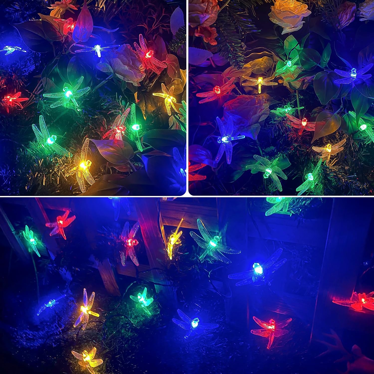 2PK 55FT 32LED Orange and Green Solar Mushroom Lights Outdoor, Solar String Light with 8 Lighting Modes Auto On/Off, Halloween Garden Lights for Witch Decorations