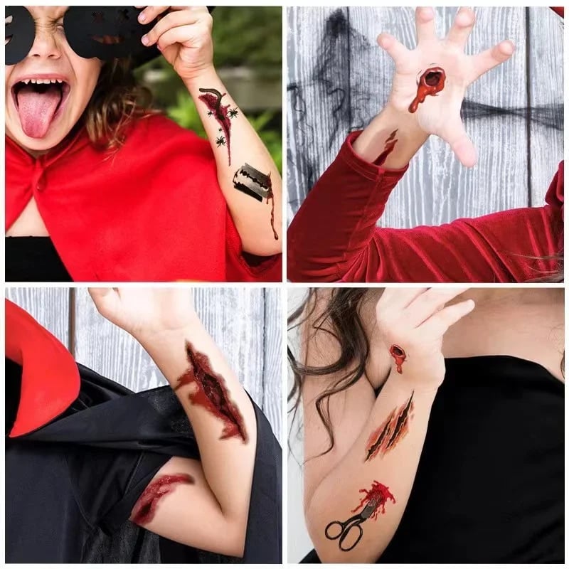 Halloween Prank Makeup Temporary Tattoo😈Realistic & Easy To Remove