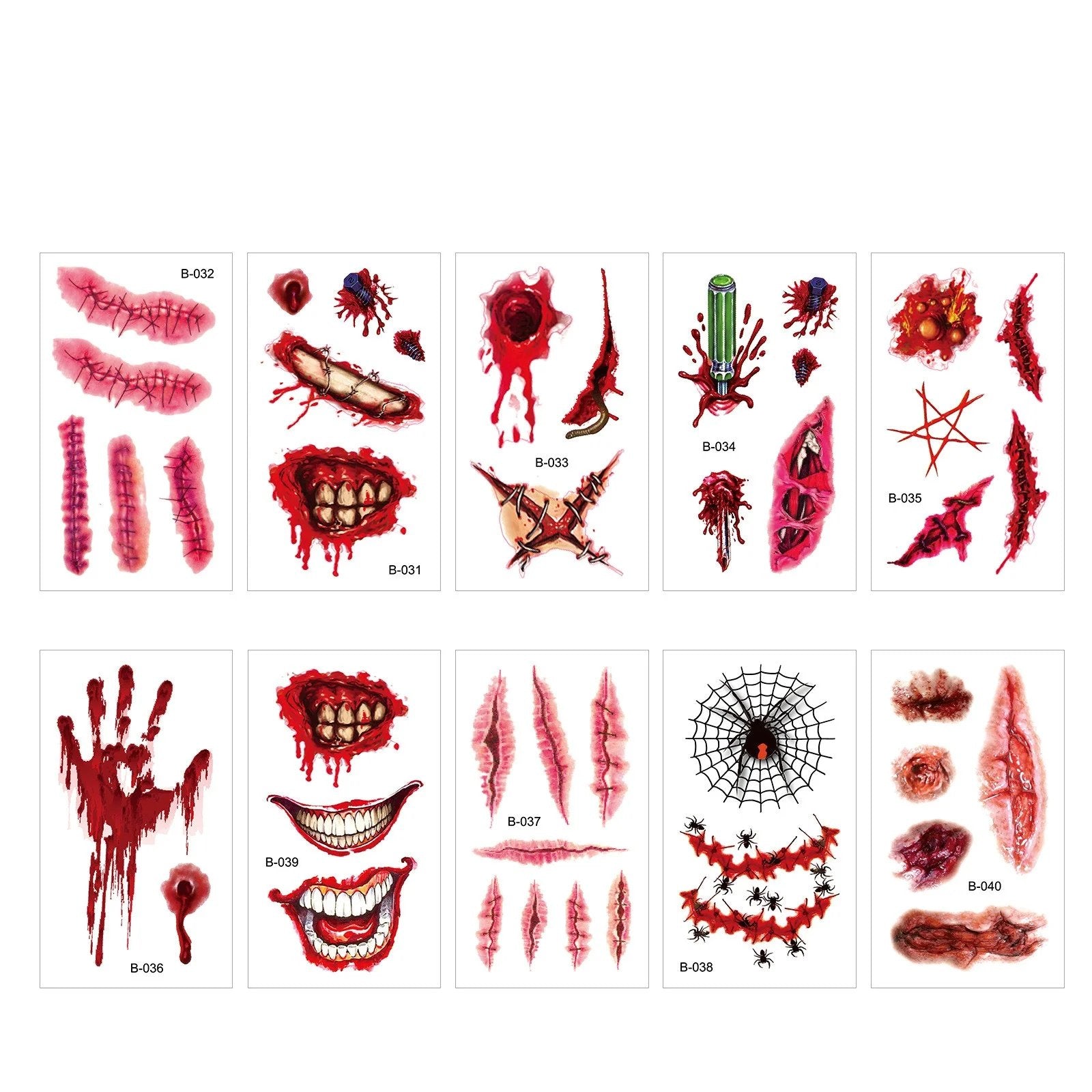 Halloween Prank Makeup Temporary Tattoo😈Realistic & Easy To Remove